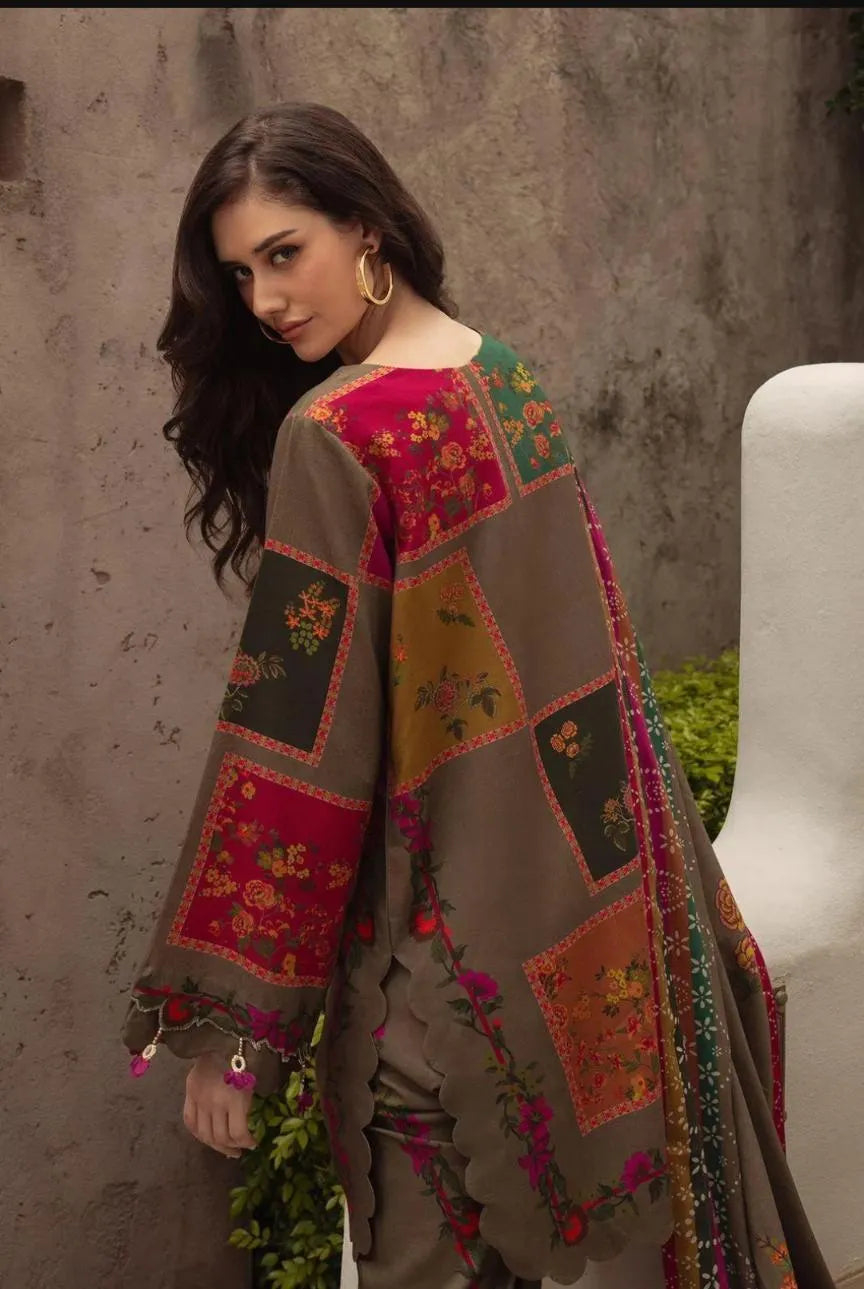 3 Pcs Women's Unstitched Printed Suit