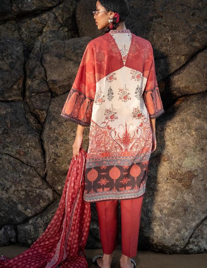 Multicolor Printed Lawn 3 Pcs Women Suit